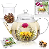 Tetera de cristal de Teabloom &amp- Juego de infusor de vidrio - da para 6-8 tazas - es la mejor opción para hojas de té…